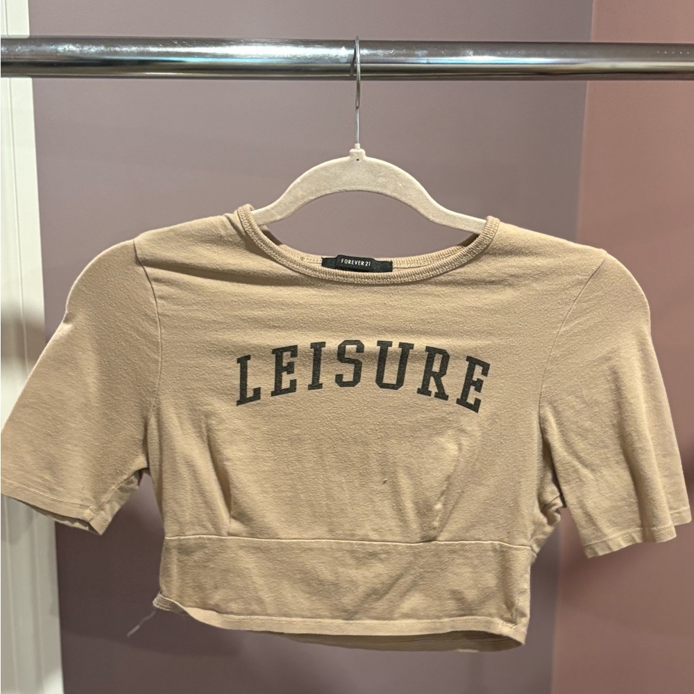Forever 21 Tan Leisure Crop Top